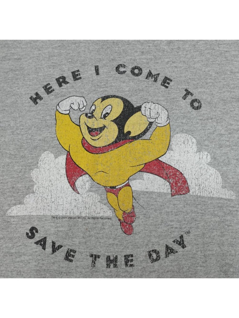 Mighty Mouse Shirt XL Gray 2004 Viacom Official Vintage